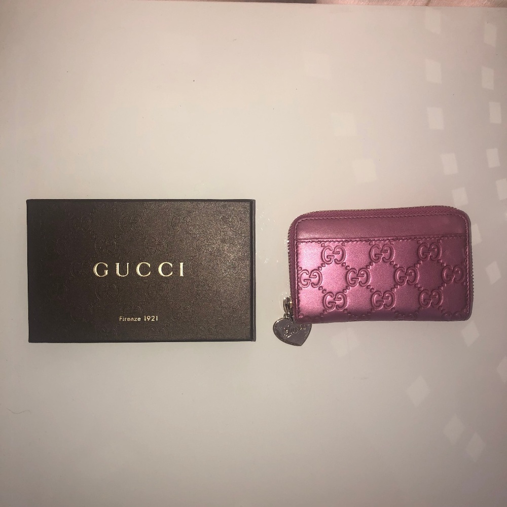 Gucci Women's Pink Guccissima Leather Zip Wallet